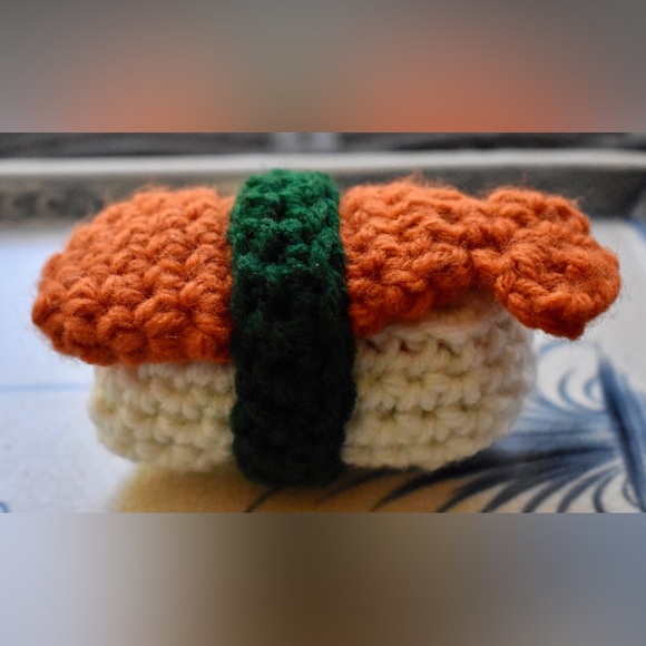 Handmade Crochet Sushi Cat Nip Toy - Picture 4 of 5